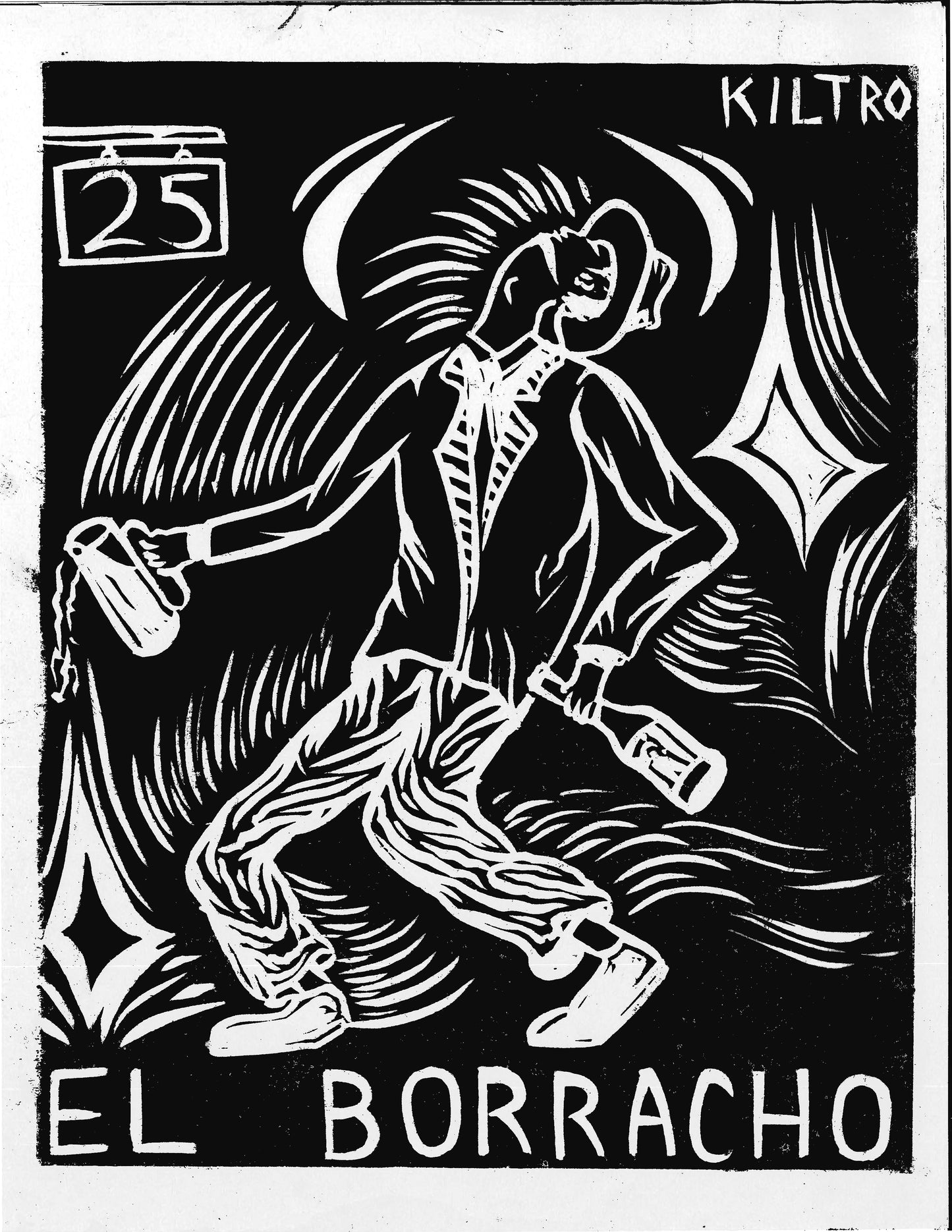 El Borracho" Tarot Card Print